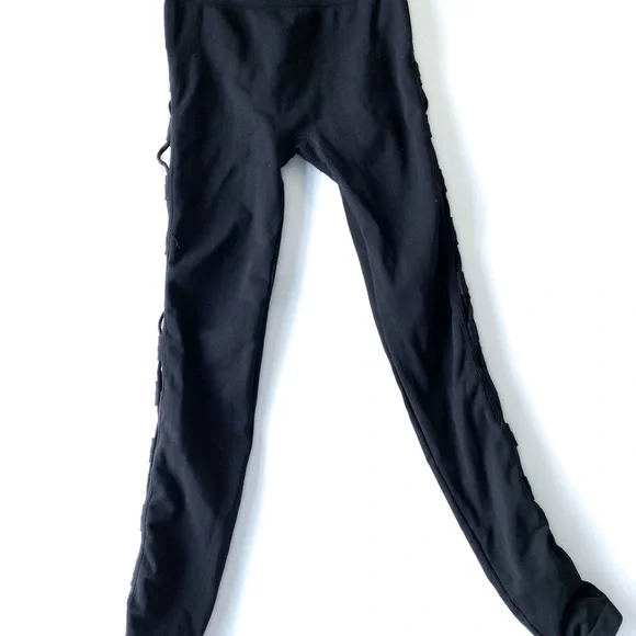 Free People movement xs black leggings side lace up - Picture 3 of 16